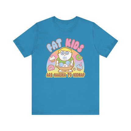 Fat Kids Harder to Kidnap Tshirt, Cute Fat Kids Harder to Kidnap Drawing Tee