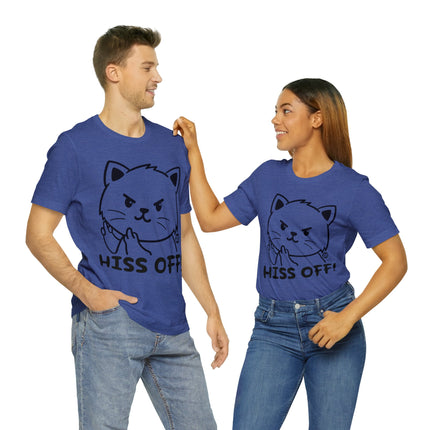 Hiss Off Cat Unisex Short Sleeve Tee