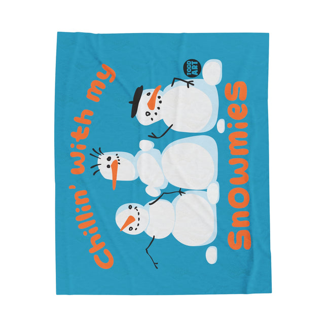 Chillin With My Snowmies Velveteen Plush Blanket