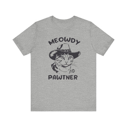 Meowdy Pawtner Cat Tee, Cute Cat Cowboy Tshirt