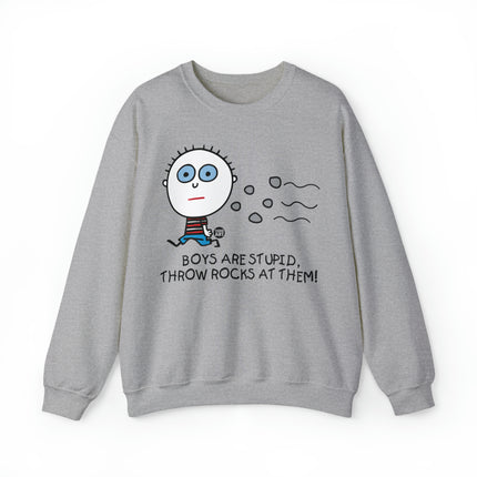 Boys Are Stupid Throw Rocks At Them Crewneck Sweatshirt