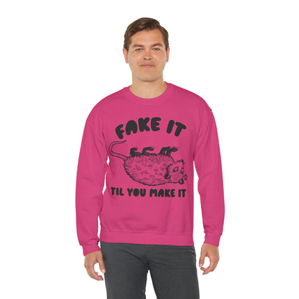 Fake It Till You Make It Possum Crewneck Sweatshirt