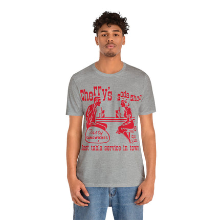 Retro Cherry's Soda Shop Unisex Short Sleeve Tee