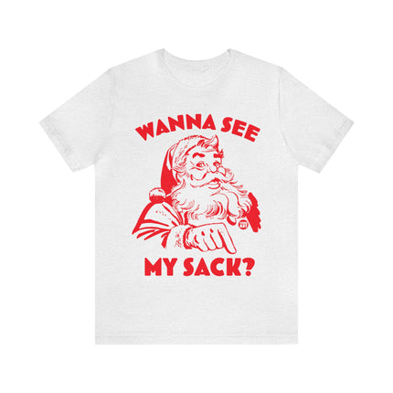 Wanna See My Package Santa Xmas Unisex Tee