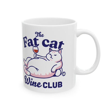 Fat Cat Wine Club Ceramic Coffee Mug