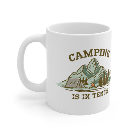 Camping in Tents Ceramic Mug