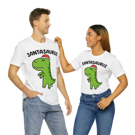 Santasaurus Dinosaur Christmas Unisex Tee