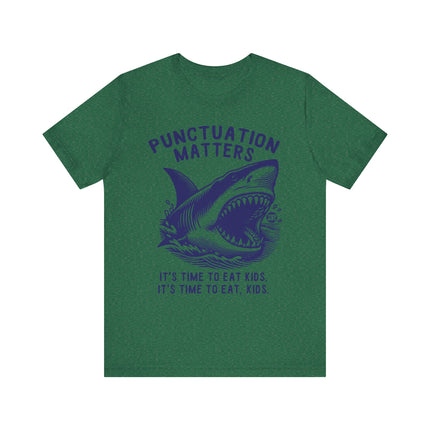 Funny "PUNCTUATION MATTERS" Shark Tee Shirt