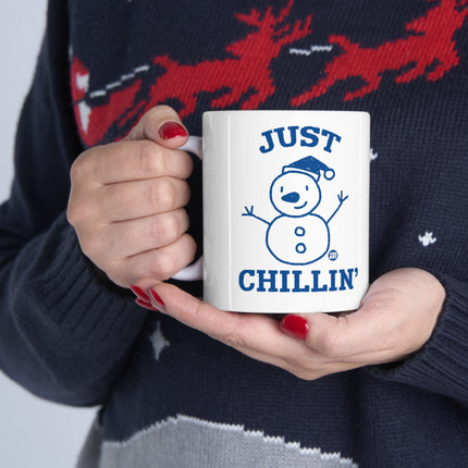 Just Chillin Snowman Christmas Ceramic Mug