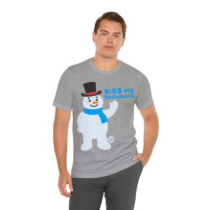 Kiss My Snowballs Snowman Xmas Unisex Tee