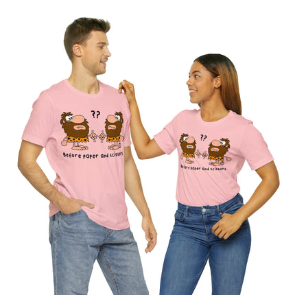 Caveman Rock Paper Scissors Unisex Tee