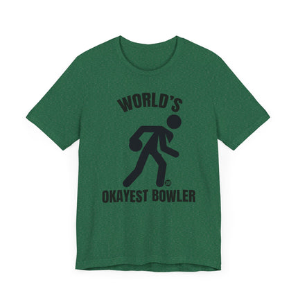 Funny "World's Okayest Bowler" Tee Shirt