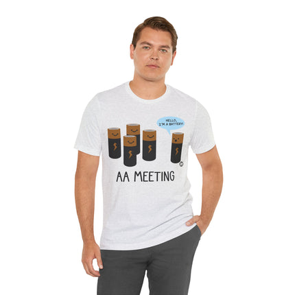 AA Meeting Battery Pun Short Sleeve Tee