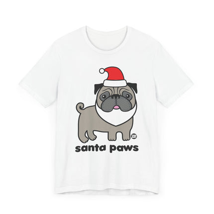 Cute "SANTA PAWS" Pug Tee Shirt