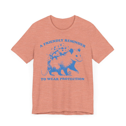 Funny "WEAR PROTECTION" Possum Tee Shirt