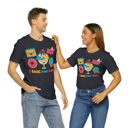 5 Basic Food Groups Unisex Short Sleeve Tee