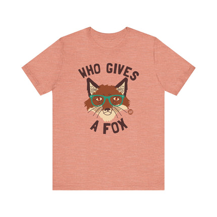 Funny "WHO GIVE A FOX" Animal Tee Shirt