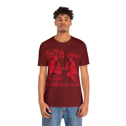 Retro Cherry's Soda Shop Unisex Short Sleeve Tee