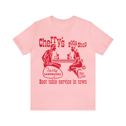 Retro Cherry's Soda Shop Unisex Short Sleeve Tee