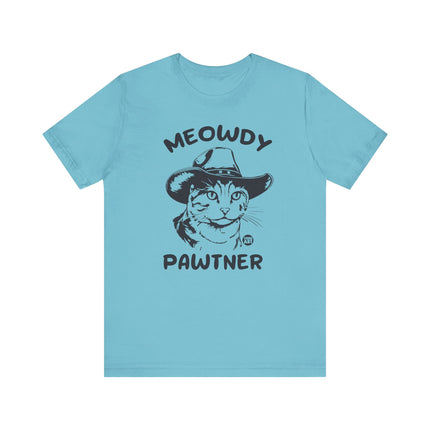 Meowdy Pawtner Cat Tee, Cute Cat Cowboy Tshirt