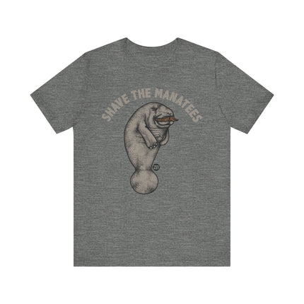 Funny "SHAVE THE MANATEES" Tee Shirt