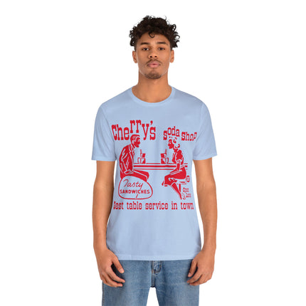 Retro Cherry's Soda Shop Unisex Short Sleeve Tee