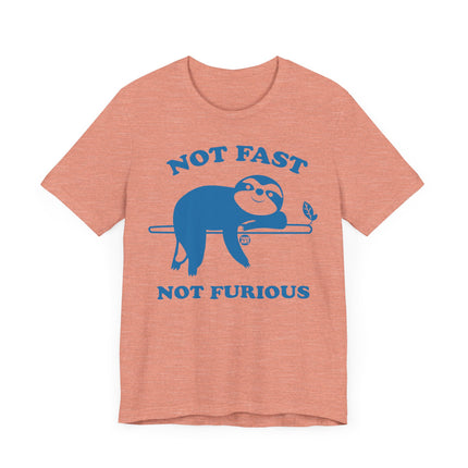 Cute "NOT FAST NOT FURIOUS" Sloth Tee Shirt