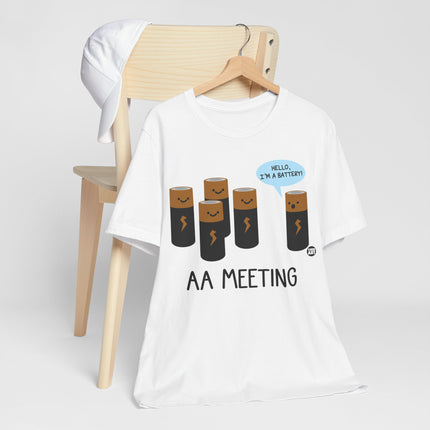 AA Meeting Battery Pun Short Sleeve Tee