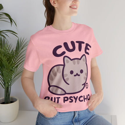 Cute But Psycho Cat Unisex Short Sleeve Tee