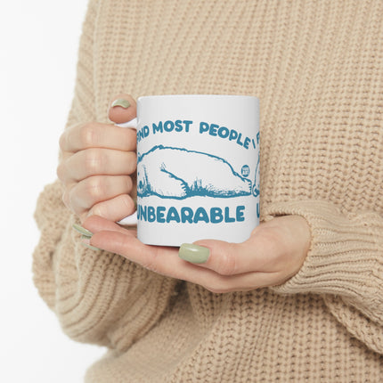 Find Most People Unbearable Coffee Mug, Funny Bear Mug Gift