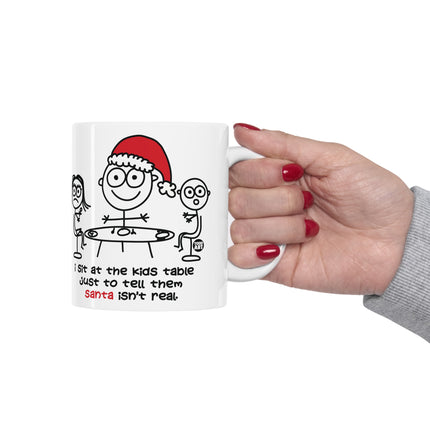 Sit At The Kid's Table Santa Christmas Ceramic Mug