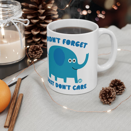 Don't Care Elephant Ceramic Mug