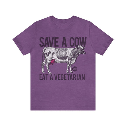 Save a Cow Eat Vegetarian Unisex Short Sleeve Tee