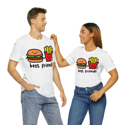 Best Friends Burger and Fries Unisex Short Sleeve Tee