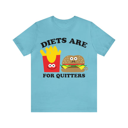 Diets Are For Quitters Burger and Fries Unisex Short Sleeve Tee