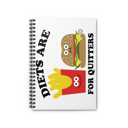 Diets Are For Quitters Burger and Fries Spiral Notebook - Ruled Line