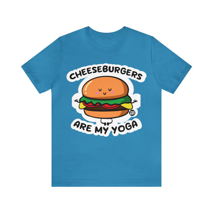 Cheeseburgers Are My Yoga Unisex Short Sleeve Tee