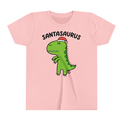 Santasaurus Dinosaur Kids Short Sleeve Tee