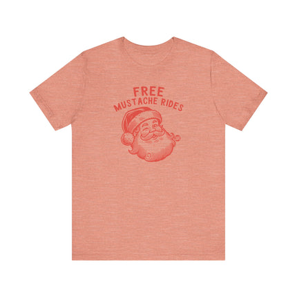 Funny "FREE MUSTACHE RIDES" Tee Shirt