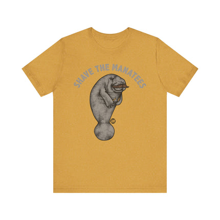 Funny "SHAVE THE MANATEES" Tee Shirt