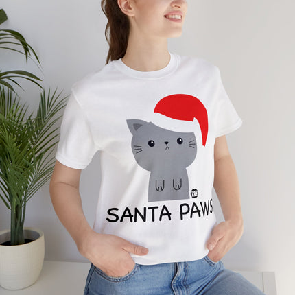 Santa Paws Cat Christmas Unisex Tee