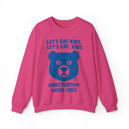 Let's Eat Kids Punctuation Matters Bear Crewneck Sweatshirt