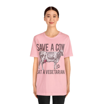 Save a Cow Eat Vegetarian Unisex Short Sleeve Tee