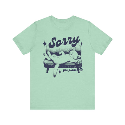 Sorry Got Plans Cat Tee, Cute Got Plans Cat Tshirt