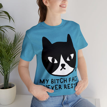 Bitch Face Never Rests Cat Unisex Tee