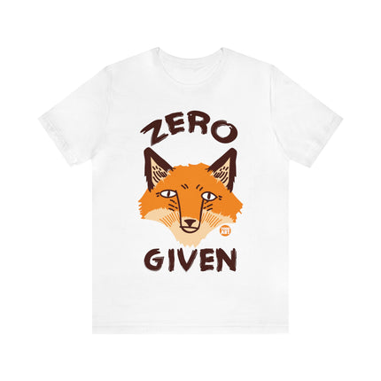 Zero Fox Given Unisex Short Sleeve Tee