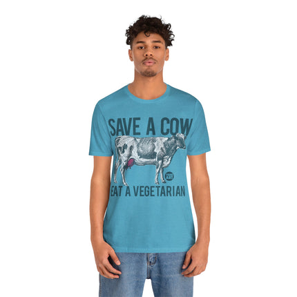 Save a Cow Eat Vegetarian Unisex Short Sleeve Tee