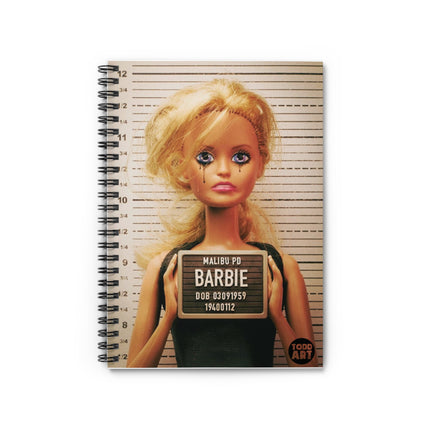 Barbie Malibu Mugshot Spiral Notebook - Ruled Line