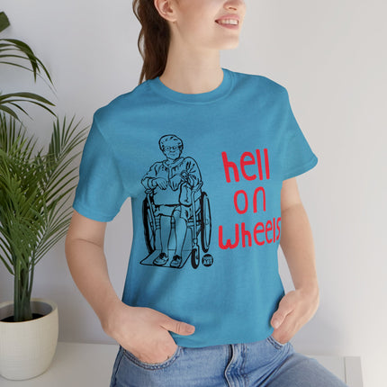 Hell On Wheels Old lady Unisex Short Sleeve Tee