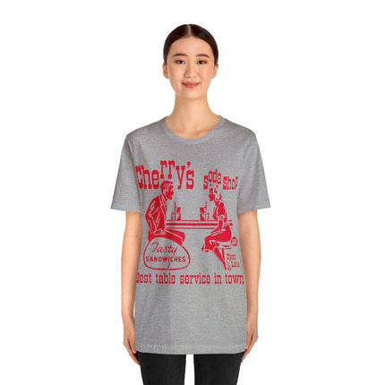 Retro Cherry's Soda Shop Unisex Short Sleeve Tee